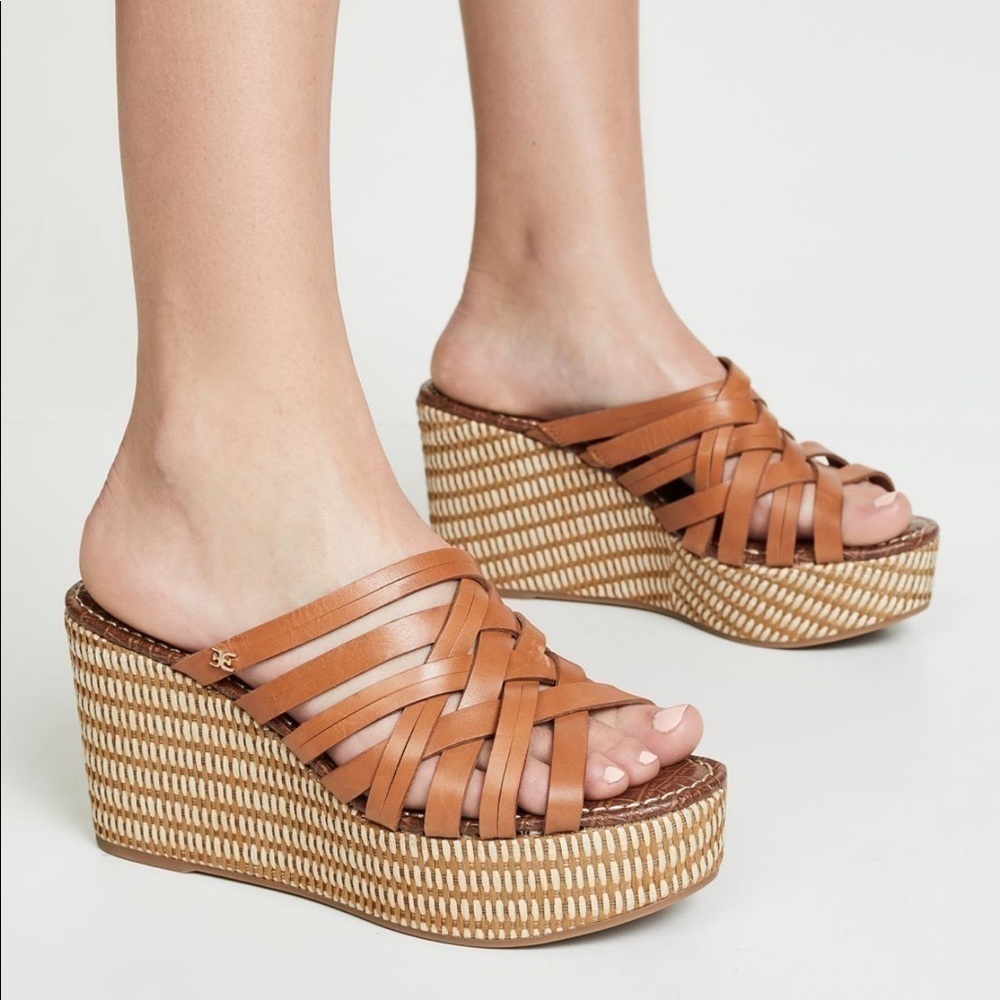 NWOB Sam Edelman Devon Wedge Slide Sandals - Picture 1 of 11